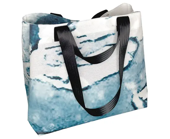 Tasche Emme - Ansicht Seite - Farbe weiss/blau