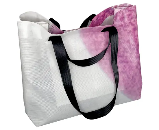 Tasche Emme - Ansicht Seite -  Farbe weiss/violett