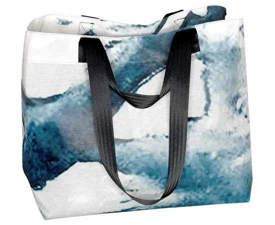 Tasche Emme - Ansicht Seite - Farbe weiss/blau