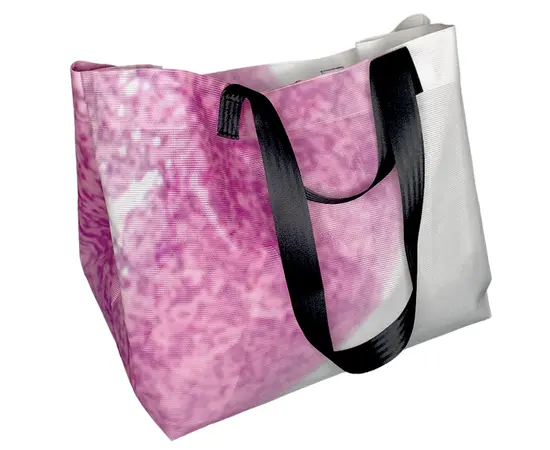 Tasche Emme - Ansicht Seite -  Farbe weiss/violett