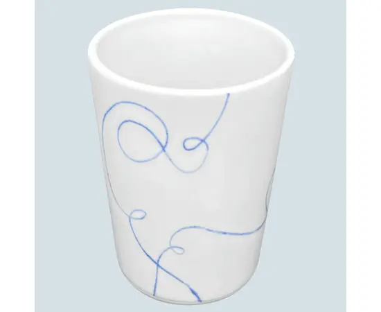 Becher mit Linien - Kaffe/Teebecher mittel - blau